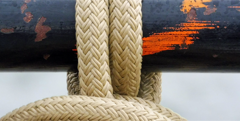 Rope looped over railing